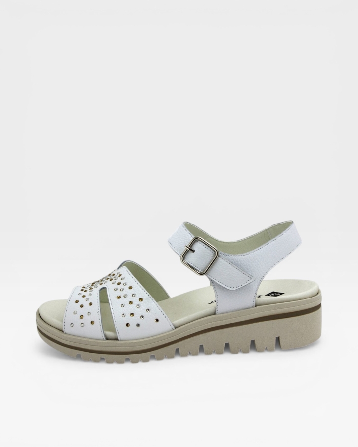 Sandalia Plantilla Extraíble Piel Blanco 230776