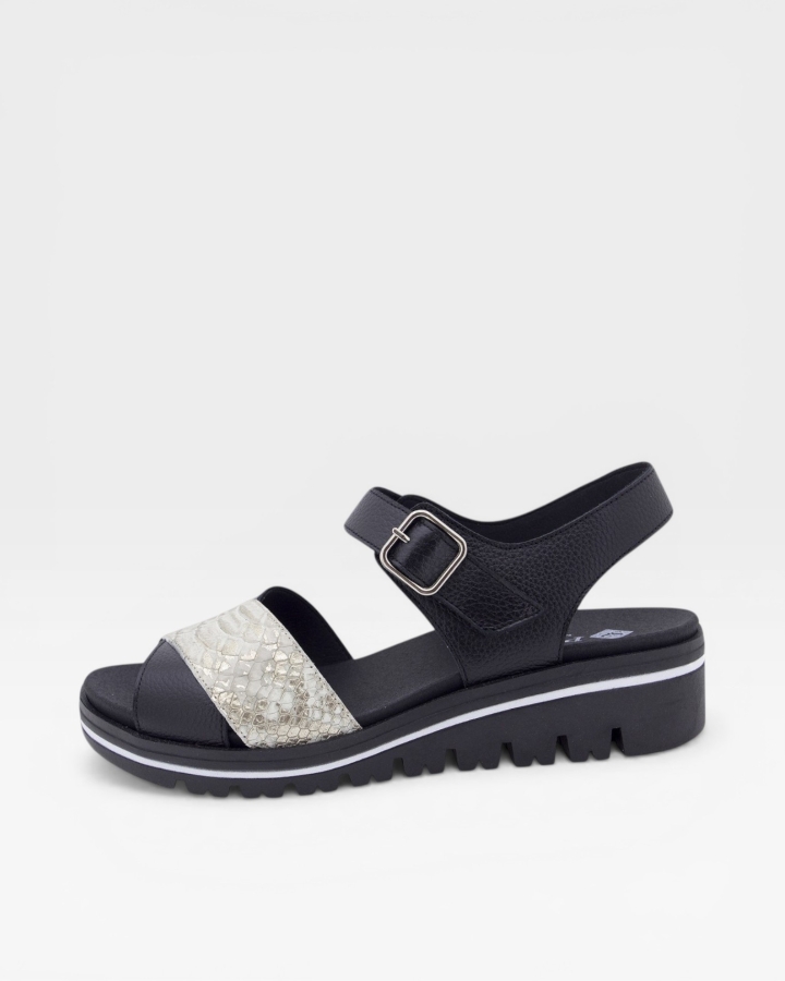 Sandalia Plantilla Extraíble Piel Negro 230778