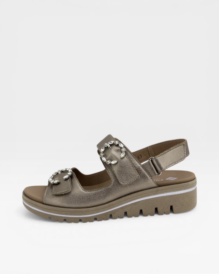 Sandalia Plantilla Extraíble Metal Visón 230782