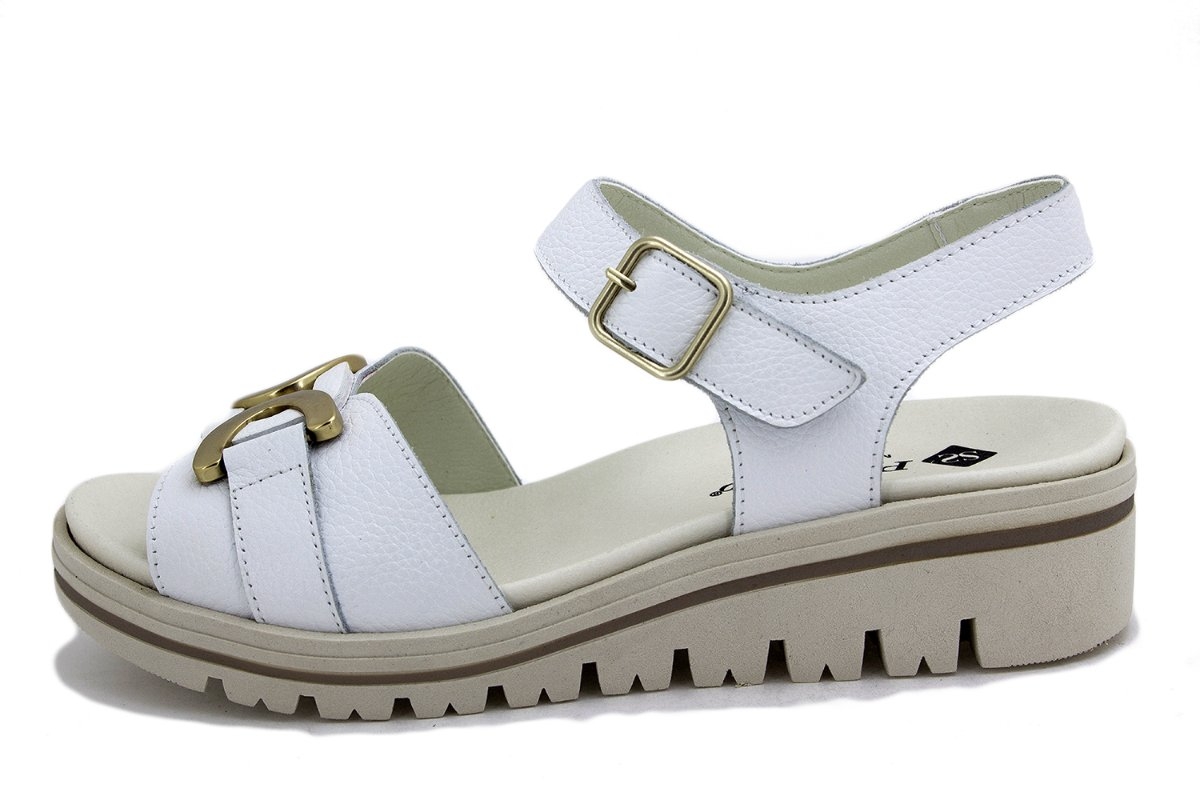 Sandalia Plantilla Extraíble Piel Blanco 230786