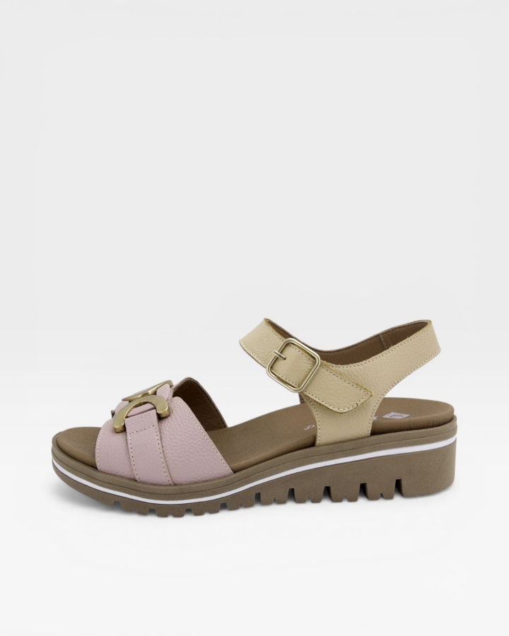 Sandalia Plantilla Extraíble Piel Rosa 230786