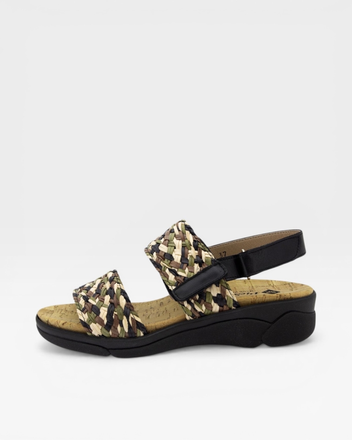 Sandalia Plantilla Extraíble Trenzado Negro 230793