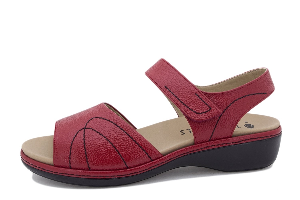 Sandalia Plantilla Extraíble Piel Rojo 230801