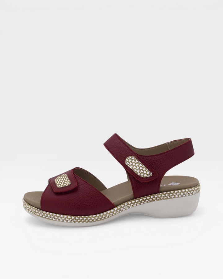 Sandalia Plantilla Extraíble Piel Rojo 230802