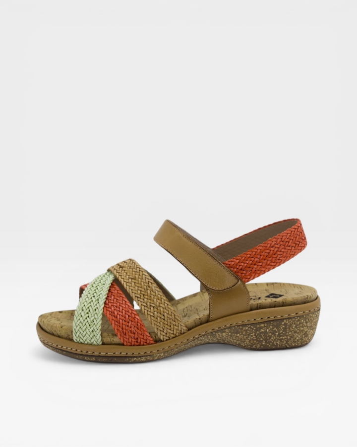 Sandalia Plantilla Extraíble Trenzado Apple-Naranja-Tan 230809
