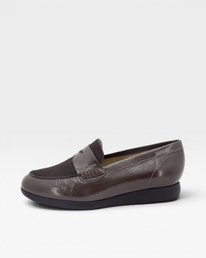 Mocasín Charol Topo 235544
