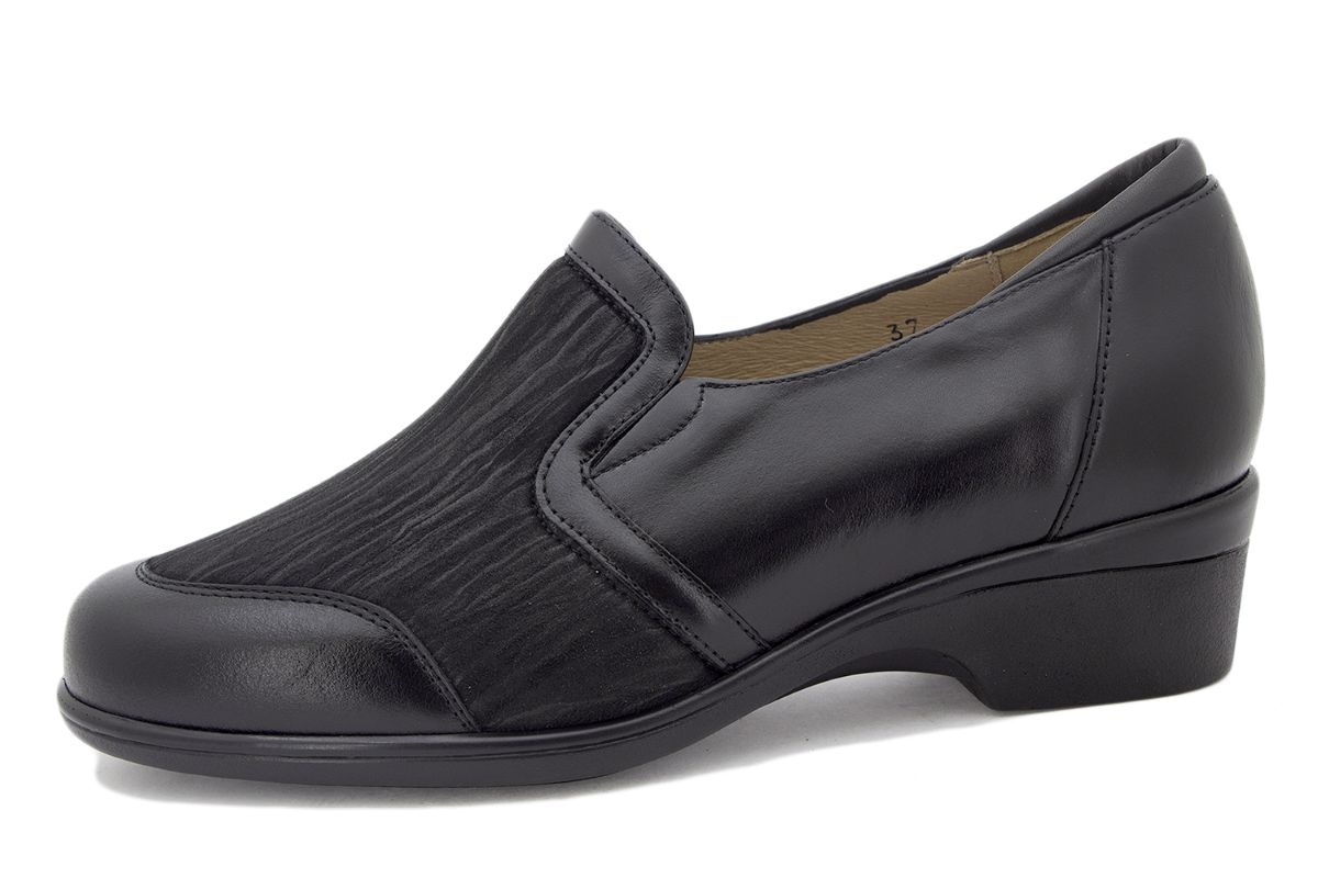 Zapato Elástico Piel Negro 235614