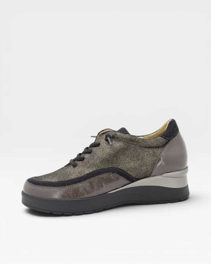 Zapato Cordón Charol Topo 235754