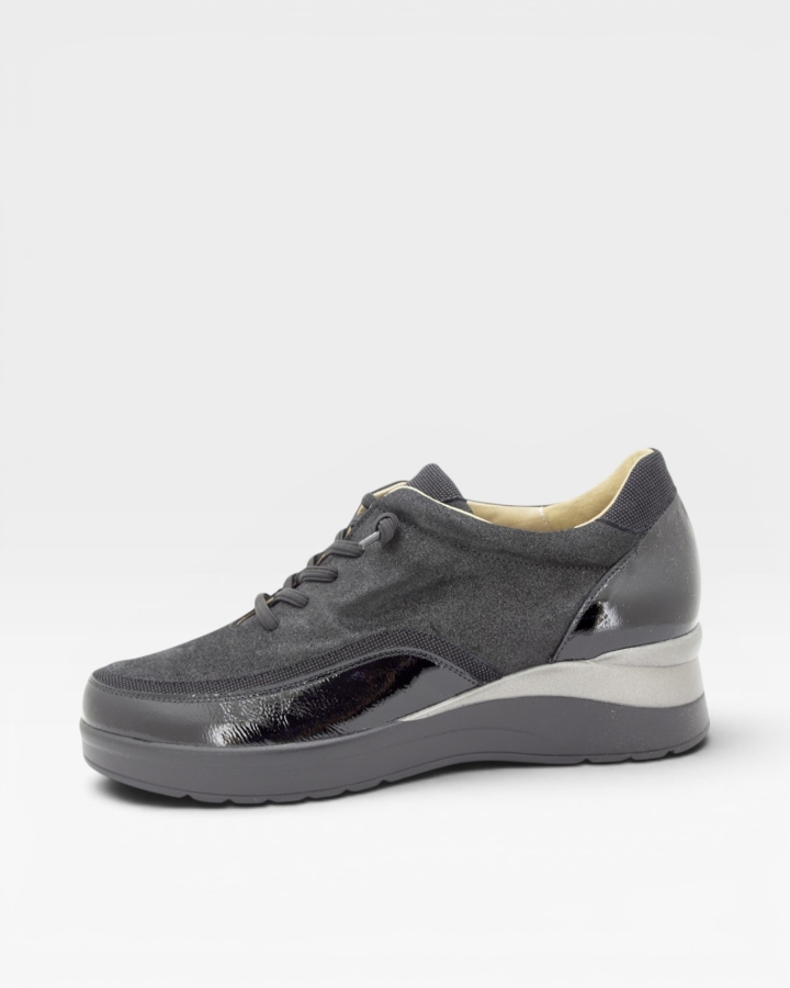 Zapato Cordón Charol Negro 235754