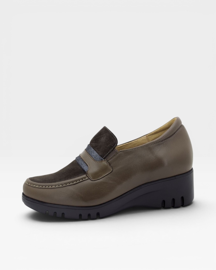 Mocasín Piel Topo 235929