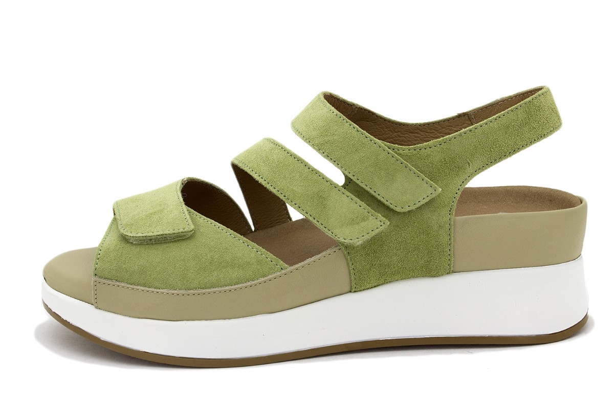 Sandalia Plantilla Extraíble Ante Verde 240423