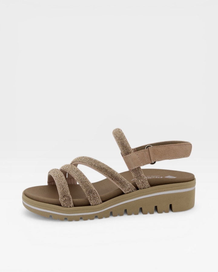 Sandalia Plantilla Extraíble Tubular Strass Nude 240771
