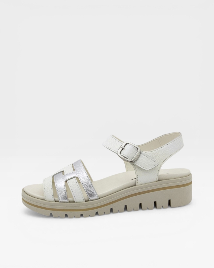 Sandalia Plantilla Extraíble Piel Blanco 240777