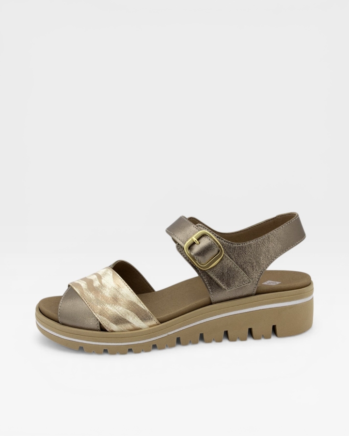 Sandalia Plantilla Extraíble Metal Visón 240778