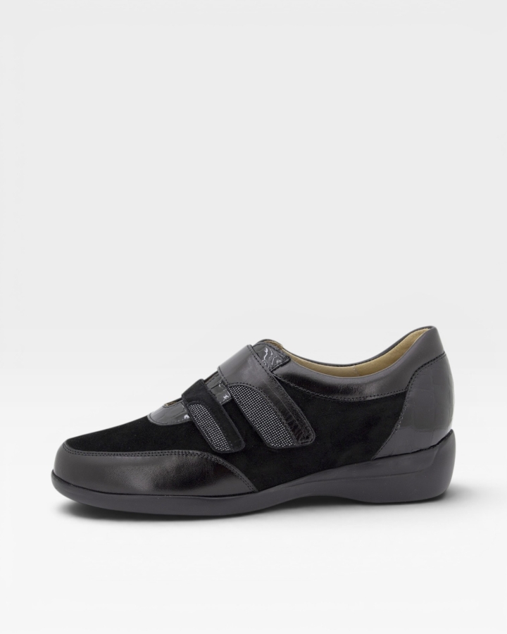 Zapato Tira Ajustable Piel Negro 245576