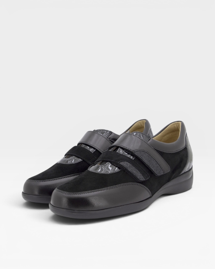 Zapato Tira Ajustable Piel Negro 245576