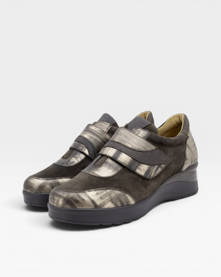 Zapato Tira Ajustable Metal Taupe 245752