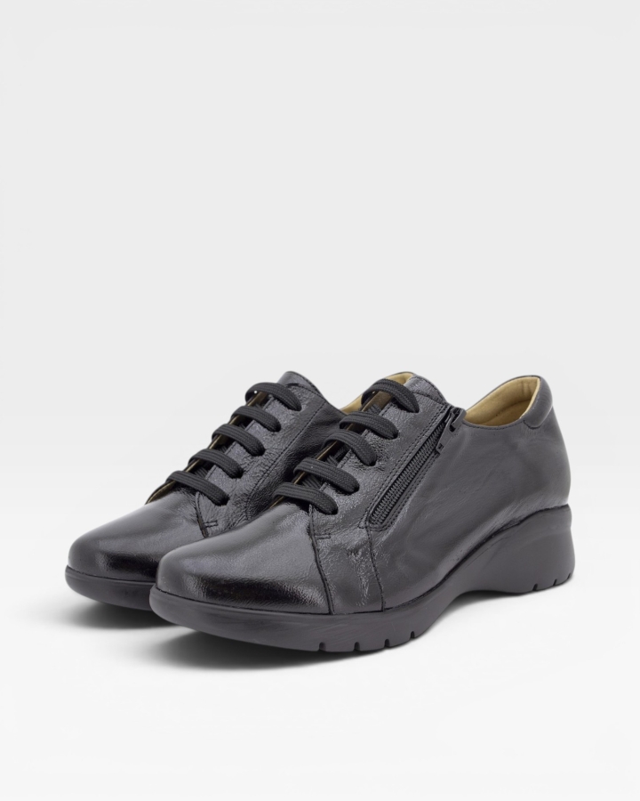 Zapato Cordón Charol Negro 245855