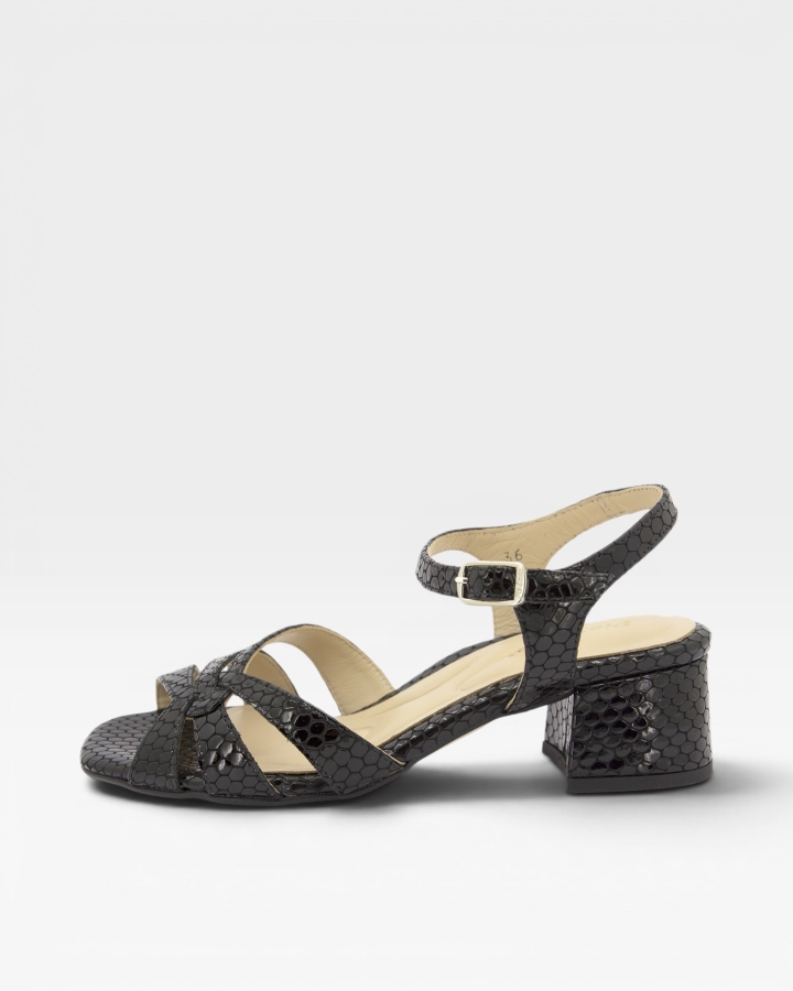 Sandalia Tacón Serpiente Negro 250277