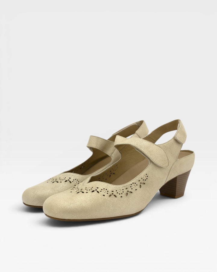 Mary-Jane Ante Metal Beig 250326