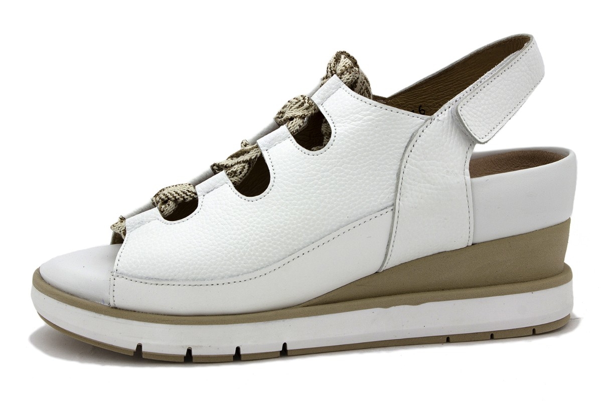 Sandalia Plantilla Extraíble Piel Blanco 250361