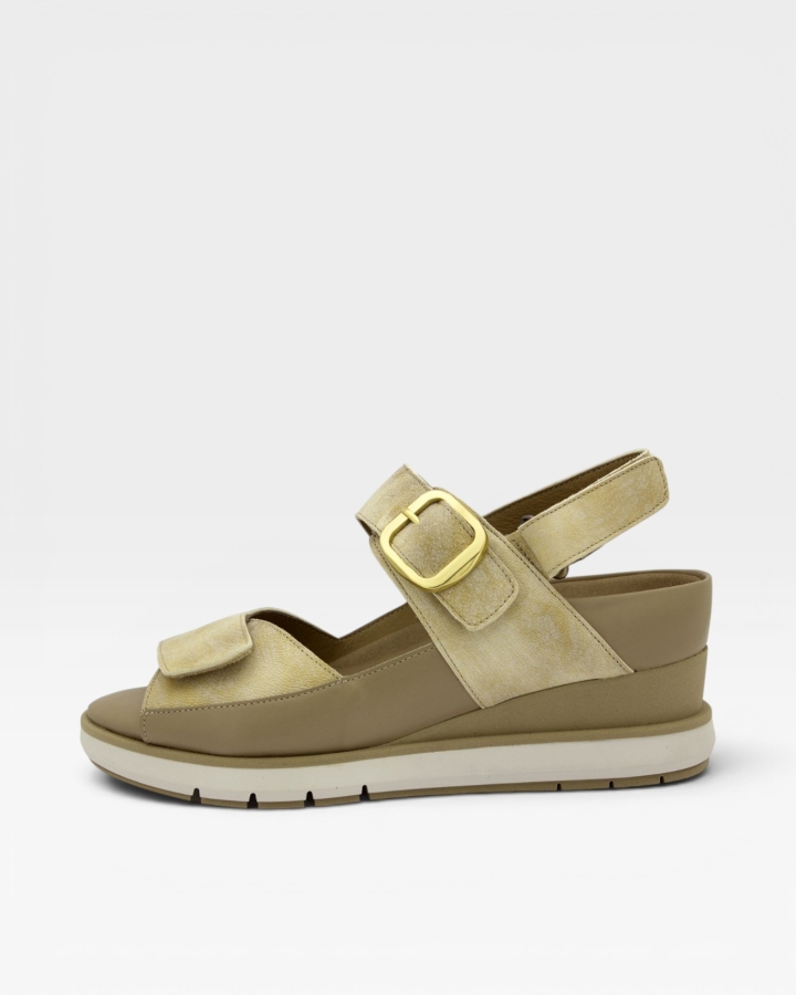 Sandalia Plantilla Extraíble Piel Beig 250363