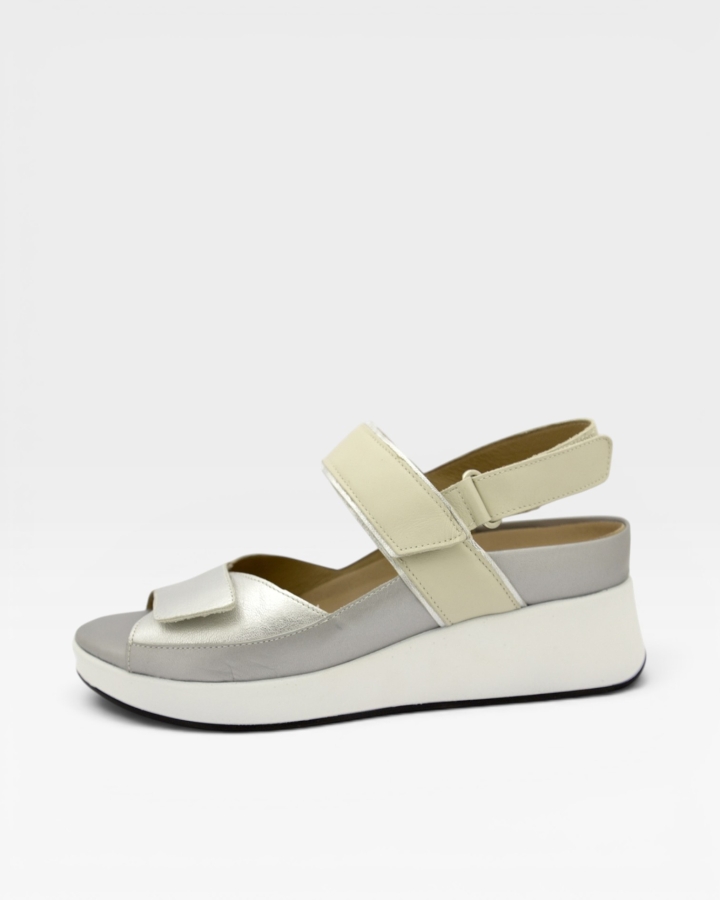 Sandalia Plantilla Extraíble Metal Plata 250382