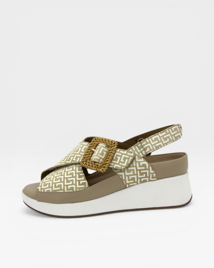 Sandalia Plantilla Extraíble Estampado Beig 250383