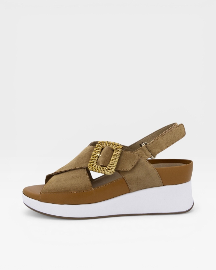 Sandalia Plantilla Extraíble Ante Tan 250383