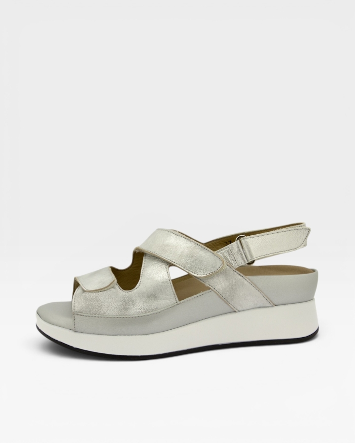 Sandalia Plantilla Extraíble Metal Perla 250421