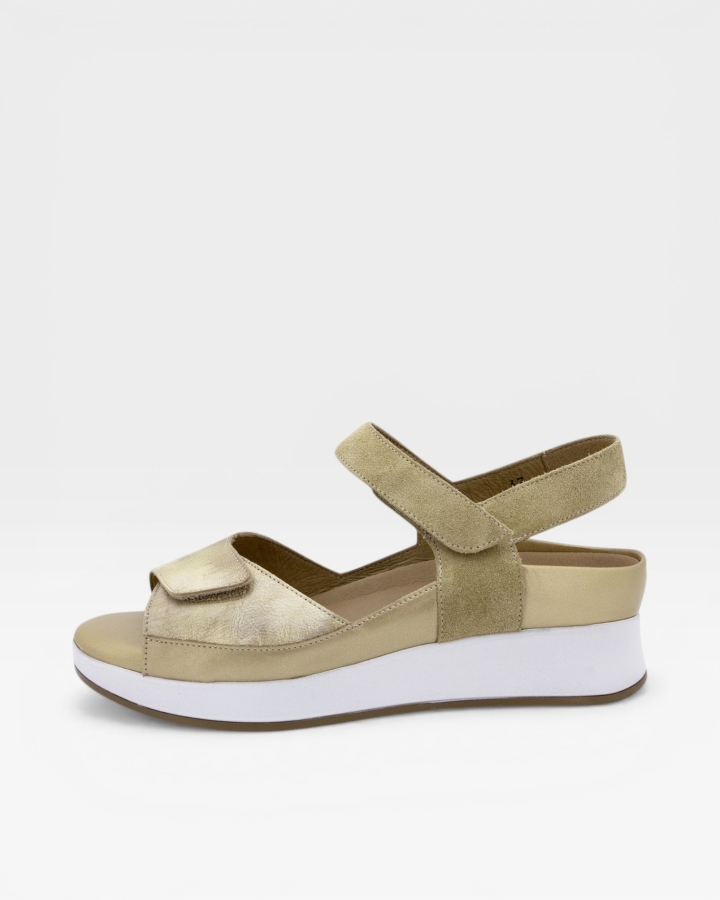 Sandalia Plantilla Extraíble Metal Beig 250422