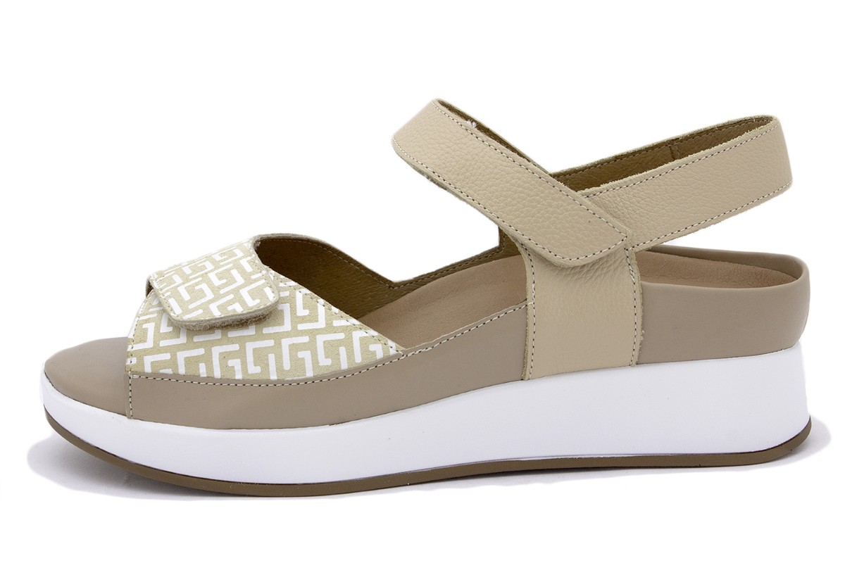 Sandalia Plantilla Extraíble Estampado Beig 250422