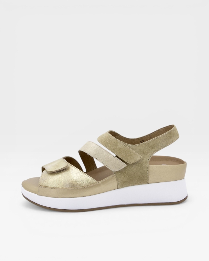 Sandalia Plantilla Extraíble Metal Beig 250423