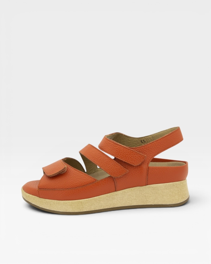 Sandalia Plantilla Extraíble Piel Naranja 250423