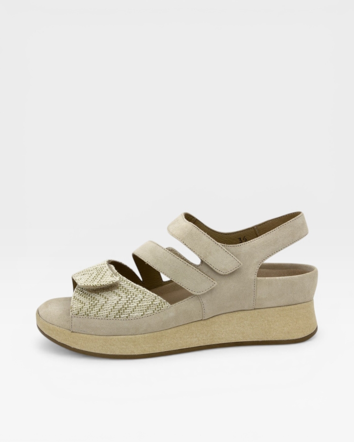 Sandalia Plantilla Extraíble Lino Beig 250423
