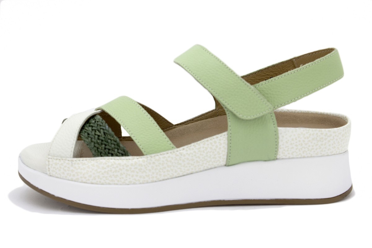 Sandalia Plantilla Extraíble Piel Blanco 250424