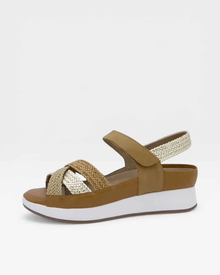Sandalia Plantilla Extraíble Trenzado Vison-Platino-Tan 250425