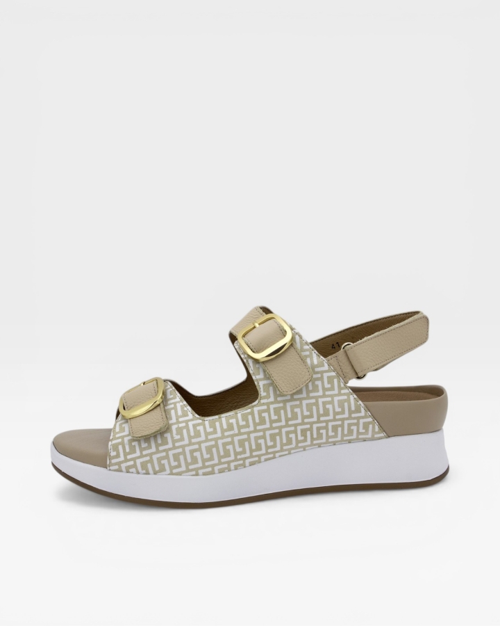 Sandalia Plantilla Extraíble Estampado Beig 250427