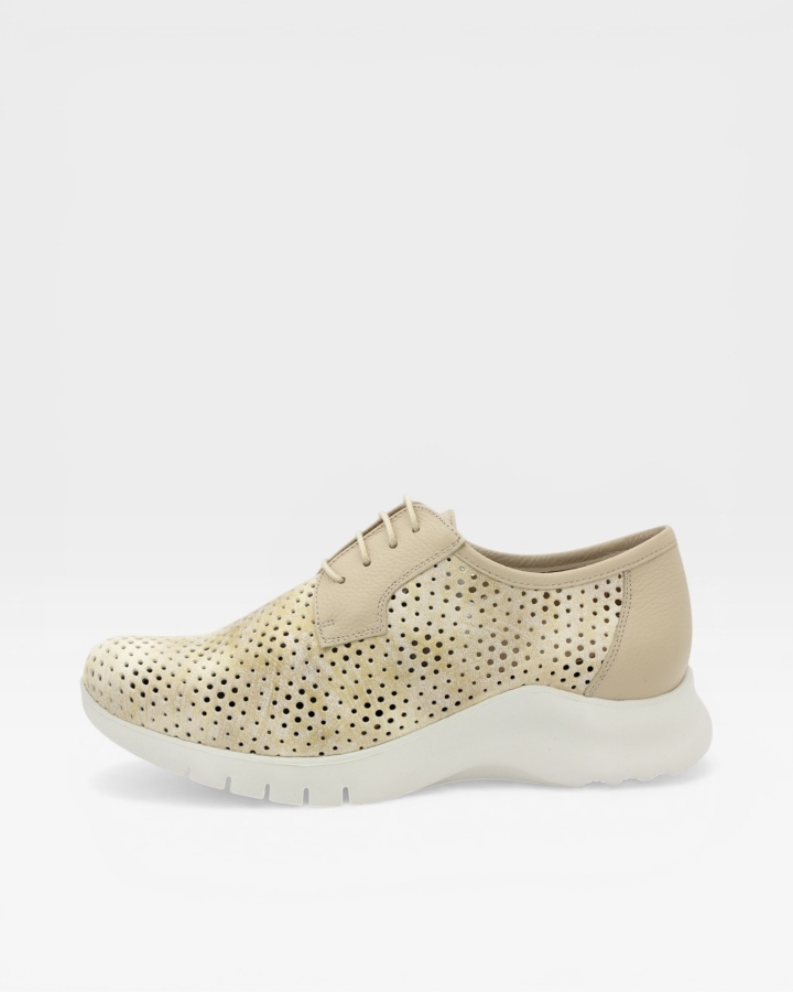 Zapato Cordón Piel Beig 250715
