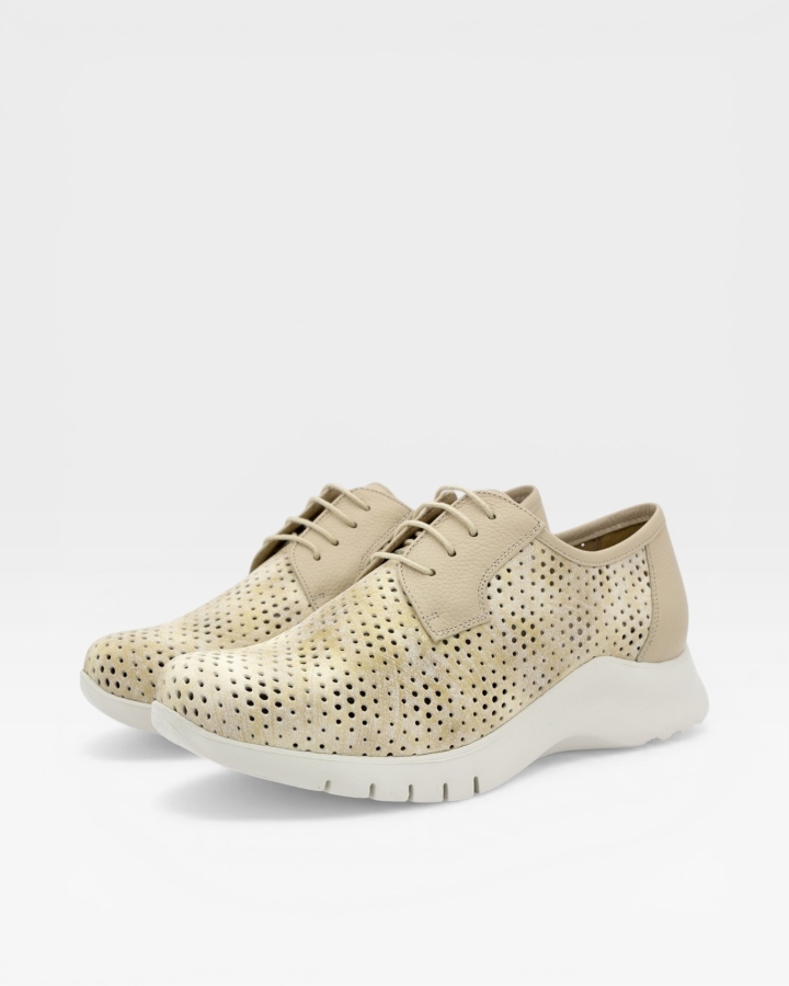 Zapato Cordón Piel Beig 250715