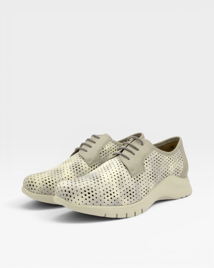 Zapato Cordón Piel Perla 250715