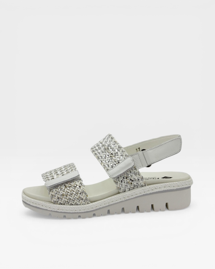 Sandalia Plantilla Extraíble Trenzado Blanco-Plata 250765