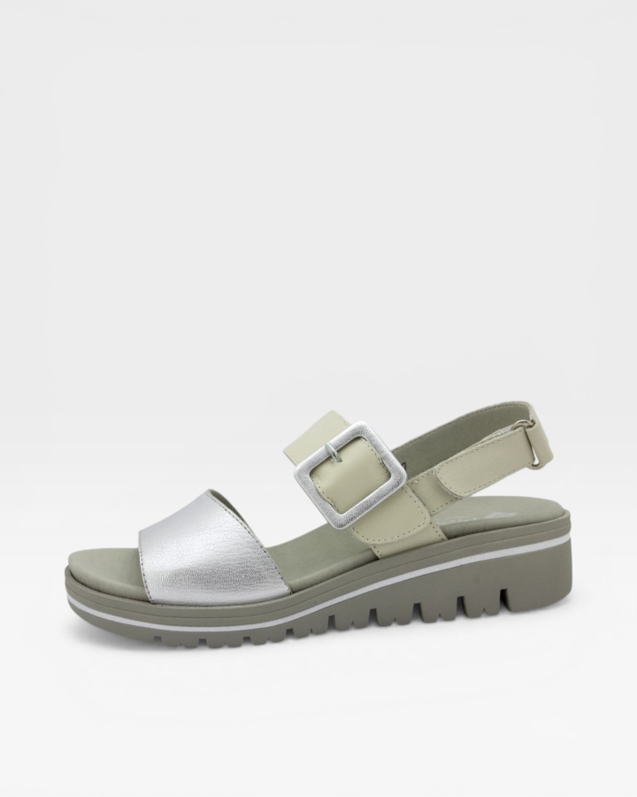 Sandalia Plantilla Extraíble Metal Plata 250773
