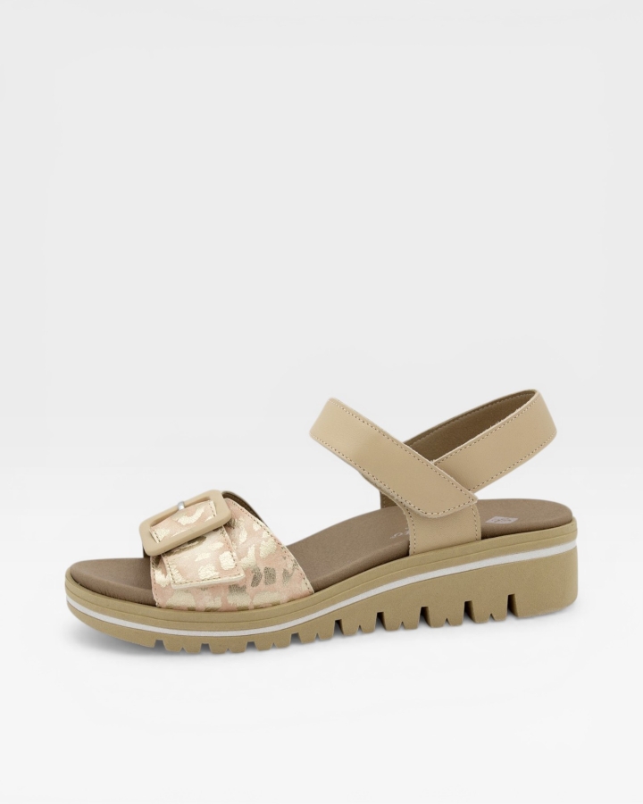 Sandalia Plantilla Extraíble Ante Metal Nude 250774