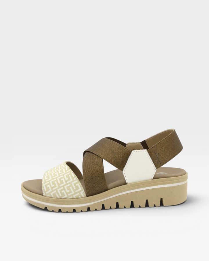 Sandalia Plantilla Extraíble Estampado Beig 250787