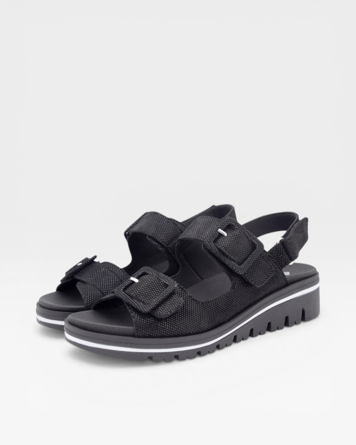 Sandalia Plantilla Extraíble Metal Negro 250791