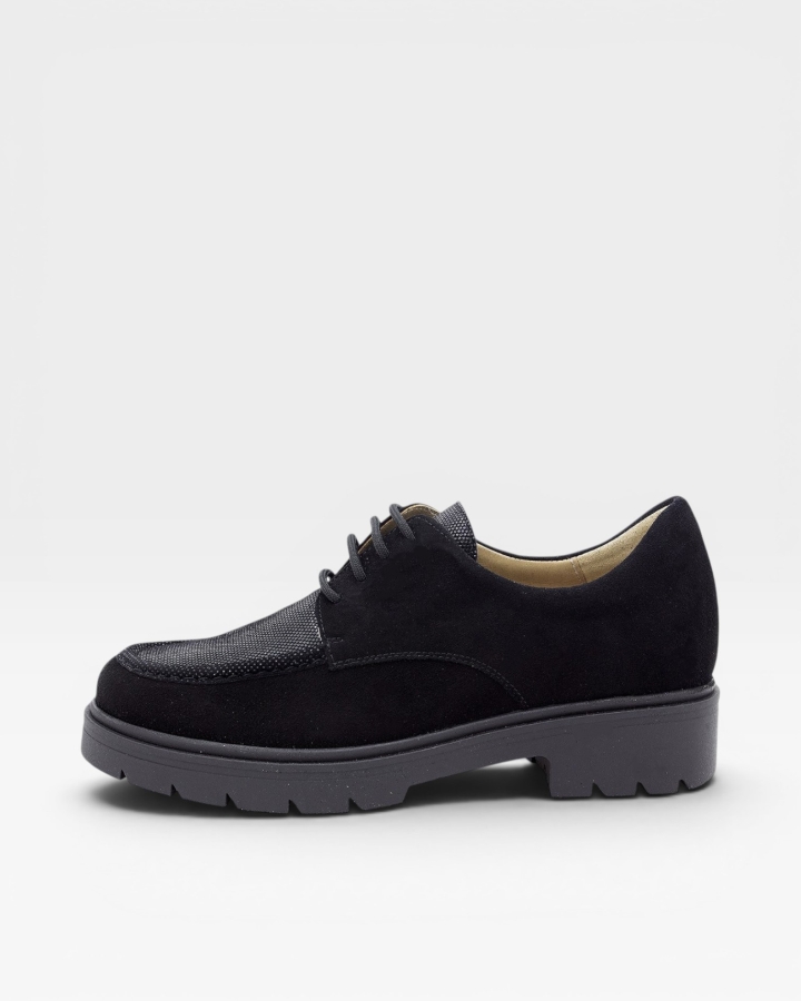Zapato Cordón Ante Negro 255061