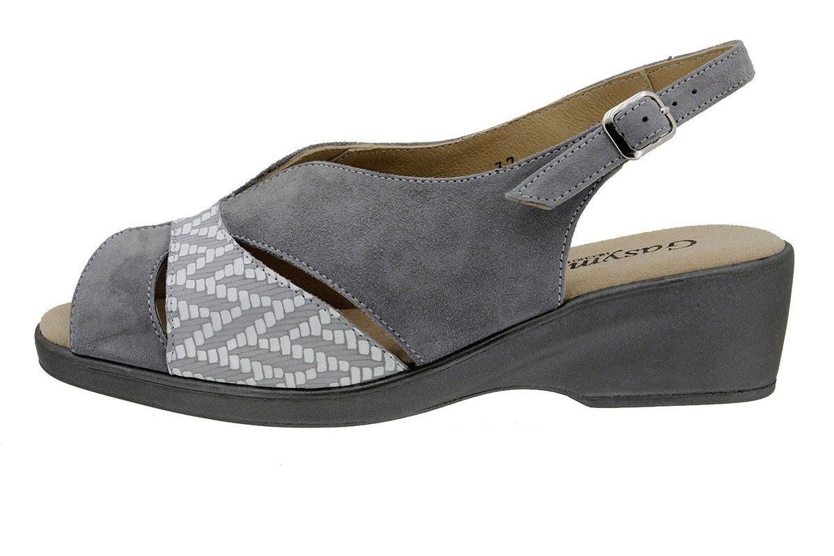 Sandalia Cuña Ante Gris 2554