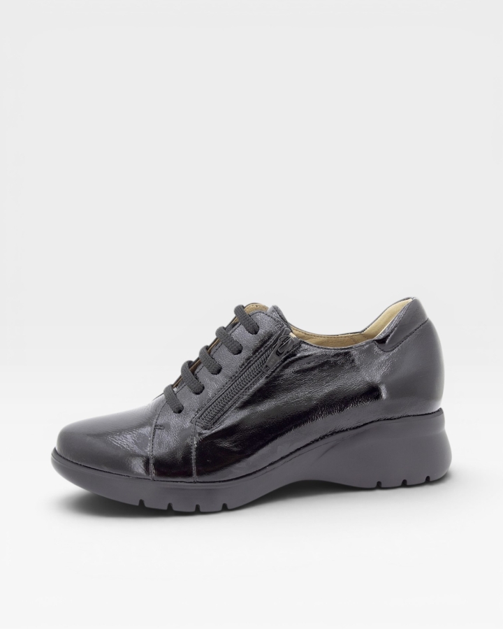Zapato Cordón Charol Negro 255855