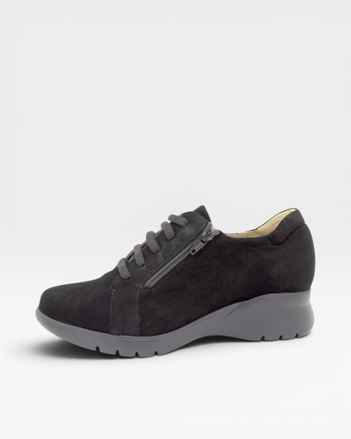 Zapato Cordón Ante Negro 255855